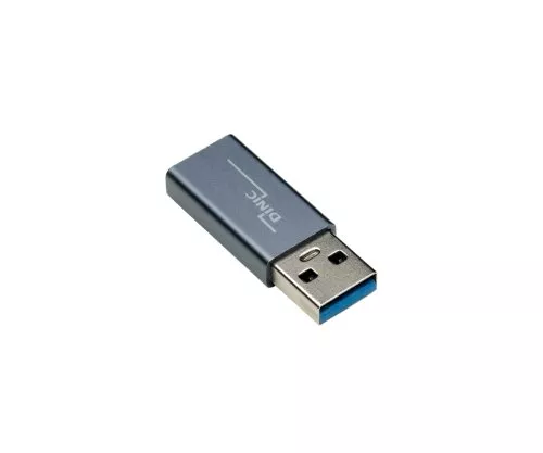 Адаптер, USB A щепсел към USB C гнездо, алуминиев, космическо сив