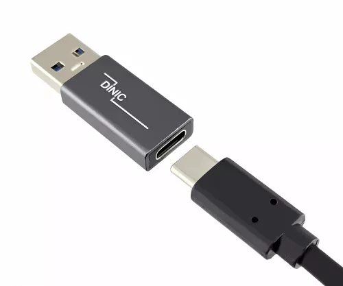 Adapter, vtič USB A v vtičnico USB C, aluminijast, vesoljsko siv