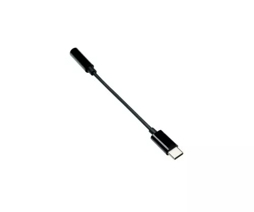 USB-C adapteris su 3,5 mm garso (skaitmeninis), baltos spalvos, su mikroschemų rinkiniu, juodas, DINIC dėžutė