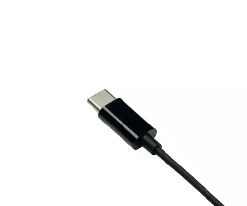Adapter USB-C do audio 3,5 mm (cyfrowy), z chipsetem, czarny, woreczek foliowy DINIC, długość 13,5 cm