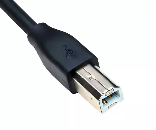 C-tüüpi USB-kaabel USB 2.0 B-pistikusse, must, DINIC-polükott, 0,50m