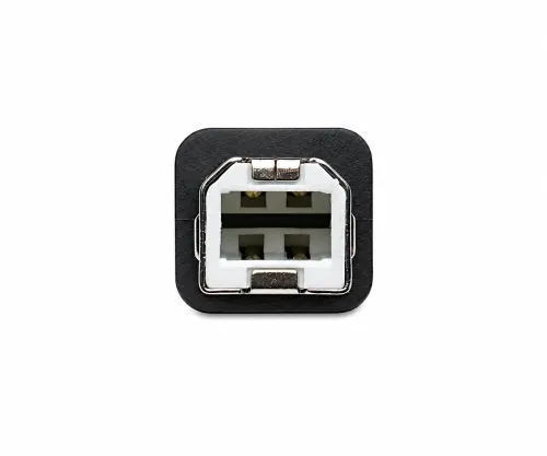 USB кабел тип C към USB 2.0 B щепсел, черен, DINIC кутия с евроотвор, 2,00 м