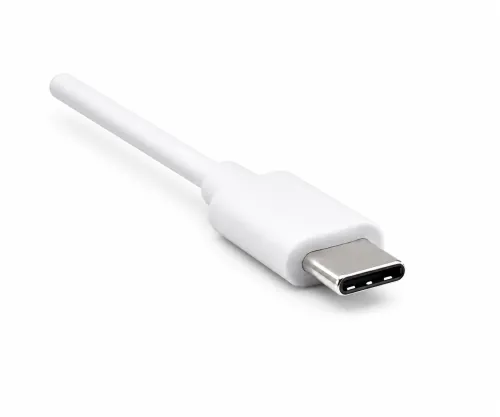 USB кабел тип C към USB 2.0 B щепсел, бял, полиетиленов плик DINIC, 2,00 м