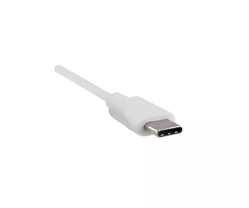 USB cable type C to USB 2.0 B plug, white, DINIC polybag, 2.00m