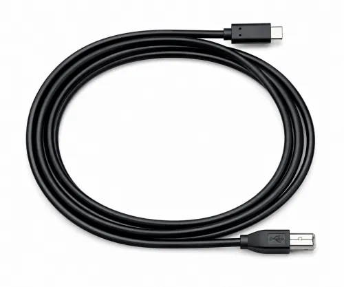 USB кабел тип C към USB 2.0 B щепсел, черен, DINIC кутия с евроотвор, 5,00 м