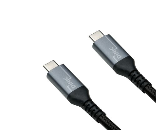 Cabo de dados e carregamento USB 3.2 HQ tipo ficha C-C, suporta carregamento de 100W (20V/5A), 20 GBit/s, preto, caixa com orifício Euro, 0,50m