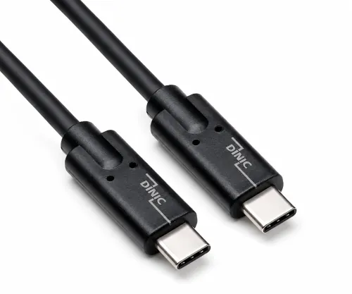 USB 3.2 кабел за пренос на данни и зареждане, тип C-C щепсел, поддържа 100W (20V/5A) зареждане, черен, полиетиленов плик, 0,50 м