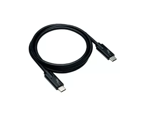 USB 3.2-kabel type C til C-plugg, opptil 20 GBit/s og 100 W (20V/5A) lading, svart, 1 m, polybag