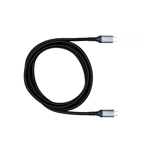 USB 3.2 HQ data and charging cable type C-C plug, supports 100W (20V/5A) charging, 20 GBit/s, black, box with Euro hole, 2m