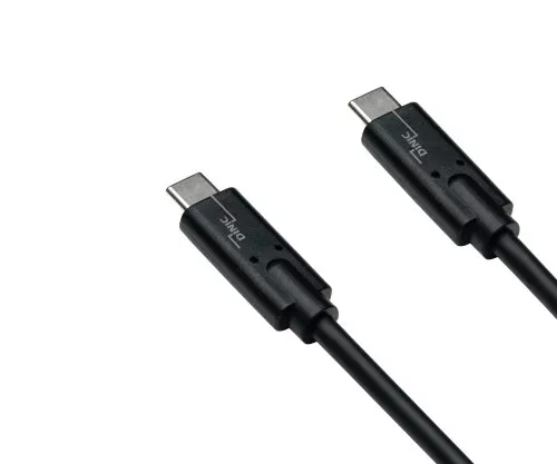 USB 3.2 kabelis no C tipa uz C kontaktdakšu, līdz 20 GBit/s un 100 W (20 V/5 A) uzlāde, melns, 2 m, DINIC kaste (kartona kārba)