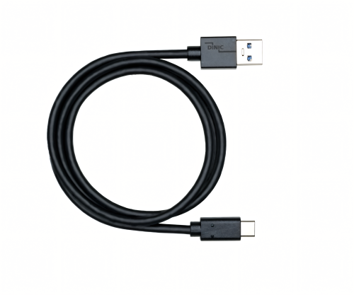 USB 3.1 cable type C - 3.0 A data and charging cable, 5Gbps, 3A charging, black, DINIC polybag, 1m