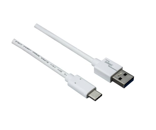 USB 3.1 Kabel Typ C - 3.0 A , weiß, 5Gbps, 3A charging, 1m, Polybag