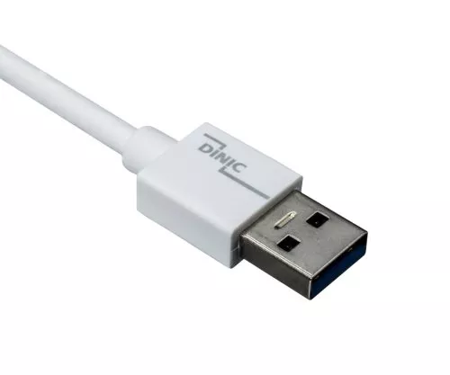 USB 3.1 kaapeli tyyppi C - 3.0 A , valkoinen, laatikko, 0.5m Dinic Box, 5Gbps, 3A lataus