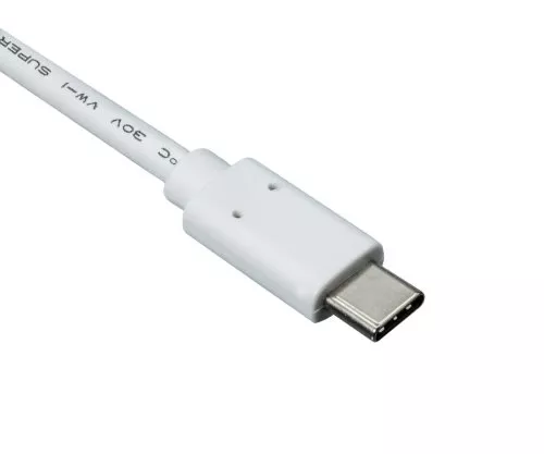 USB 3.1 Cable Type C - 3.0 A , white, PB, 1m 5Gbps, 3A charging, Polybag