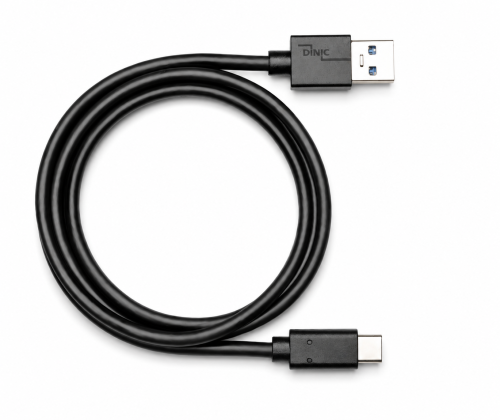 USB 3.1 Kabel Typ C - 3.0 A Daten u. Ladekabel, 5Gbps, 3A charging, schwarz, DINIC Polybag, 1m