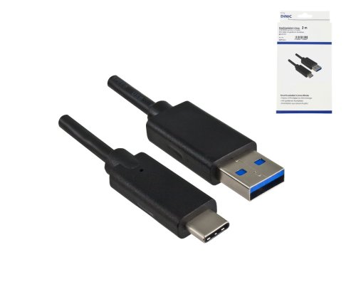 USB 3.1 Cable C male to 3.0 A male, black, 2,00m