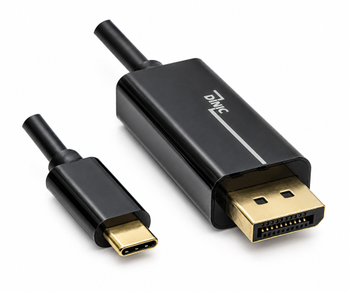 Cabo USB 3.1 ficha tipo C para ficha DisplayPort, 4K*2K@60Hz, preto, saco plástico DINIC, 2m
