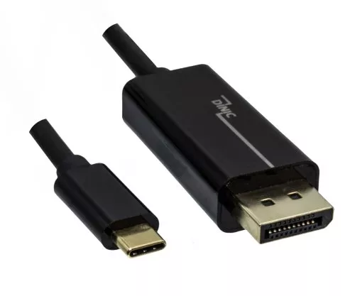 USB 3.1 Kabel Typ C Stecker auf DisplayPort Stecker, 4K*2K@60Hz, schwarz, Länge 2,00m, DINIC Polybag