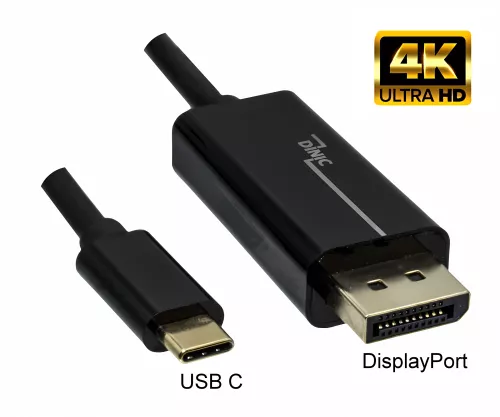 USB 3.1 Kabel Typ C Stecker auf DisplayPort Stecker, 4K*2K@60Hz, schwarz, DINIC Polybag, 2m USB 3.1 Kabel Typ C Stecker auf DisplayPort Stecker, 4K*2K@60Hz, schwarz, DINIC Polybag, 2m