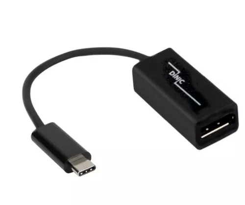 Adaptador USB 3.1 Tipo C macho para DisplayPort fêmea, 4K*2K@60Hz, preto, saco plástico