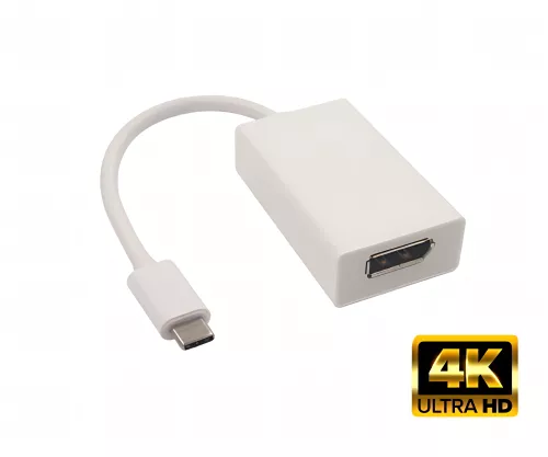 Adapter USB 3.1 Type C plug to DisplayPort socket, 4K*2K@60Hz, white, DINIC blister pack