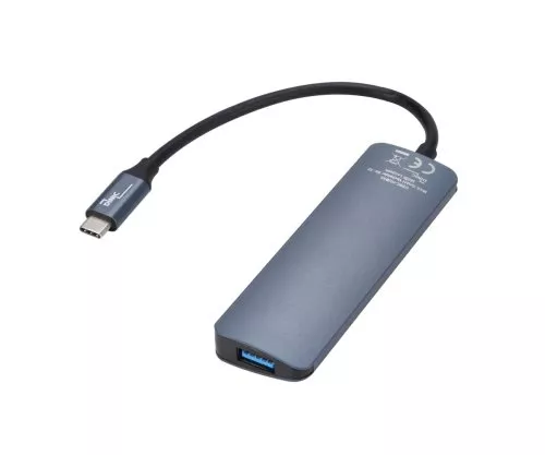 USB type C adapter USB A 4-port HUB+PD, box 4x USB 3.0 + type C charging socket, DINIC box with Euro hole