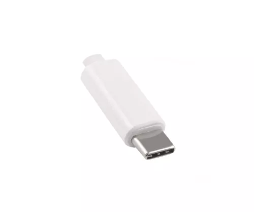 Adapter USB C Stecker / RJ45 Gbit LAN, 10/100/1000 Mbps mit Auto-Erkennung, weiß, DINIC Box mit Euroloch, Länge 0,20m