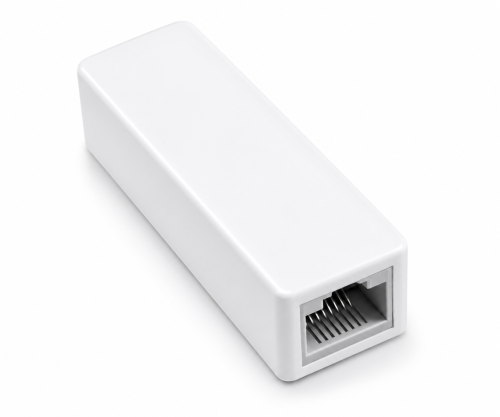 Adapter USB C Stecker / RJ45 Gbit LAN, 10/100/1000 Mbps mit Auto-Erkennung, weiß, DINIC Polybag, Länge 0,20m
