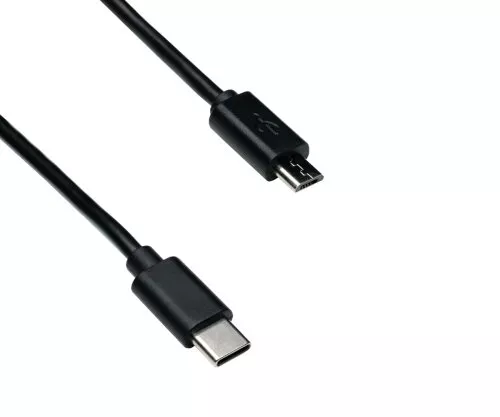 USB 3.1 kábel typu C – micro B, čierny, DINIC Box s euro otvorom, 1 m