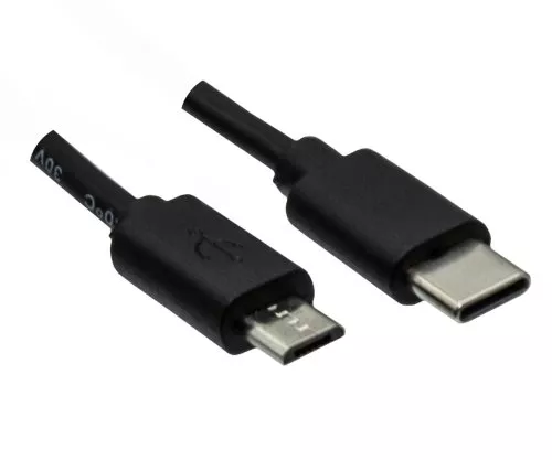 USB 3.1 kábel typu C – micro B, čierny, DINIC Box s euro otvorom, 2 m