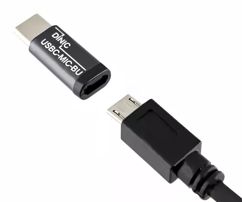 Adapter, USB C plug to micro USB socket aluminium, space grey