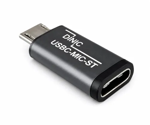 Комплект, USB C мъжки към микро женски + C женски към микро мъжки 2x USB адаптер, алуминий, космическо сиво, DINIC кутия с евроотвор