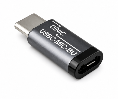 Conjunto, adaptador USB C macho para micro fêmea + C fêmea para micro macho 2x USB, alumínio, cinzento espacial, caixa DINIC com orifício europeu