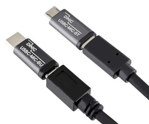 Sarja, USB C uros mikro naaras + C naaras mikro uros 2x USB-sovitin, alumiini, avaruusharmaa, DINIC-kotelo, jossa on euroaukko