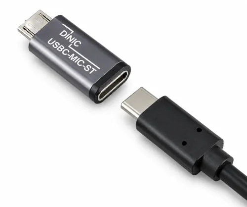 Адаптер, микро щепсел към USB C гнездо, алуминиева кутия, космическо сиво, DINIC Box