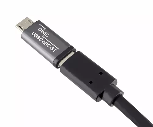 Adapter, mikro vtič v vtičnico USB C, aluminijasta škatla, vesoljsko siva, škatla DINIC