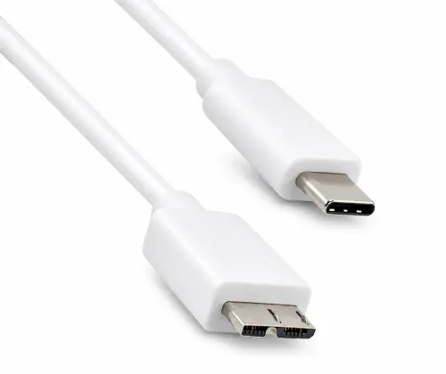 USB 3.1 кабел тип C - USB 3.0 micro B щепсел, бял, DINIC кутия с евроотвор, 1,00 м
