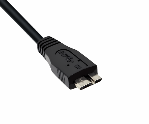 USB C to USB 3.0 micro B cable, black, 2 m DINIC polybag