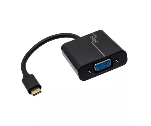 Adaptateur USB 3.1 type C mâle vers VGA femelle, noir, polybag