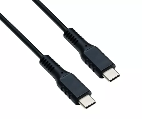 DINIC USB Typ C auf C Ladekabel, 2x USB Typ C Stecker, 60W, 3A, OD: 3.5mm, schwarz, Polybag, 1m