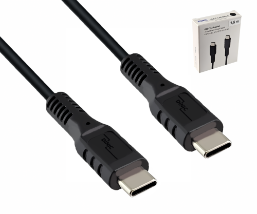 30x USB C to C charging cable, mixed black and white, in DINIC counter display, 1.50m