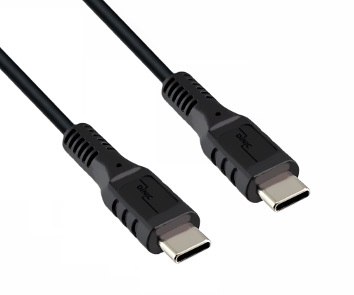 DINIC USB Type C to C Charging Cable, 2x USB Type C Male, 60W, 3A, OD: 3.5mm, Black, Polybag, 1m