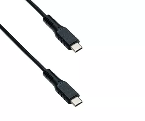 DINIC USB Type C to C Charging Cable, 2x USB Type C Male, 60W, 3A, OD: 3.5mm, Black, Polybag, 1m