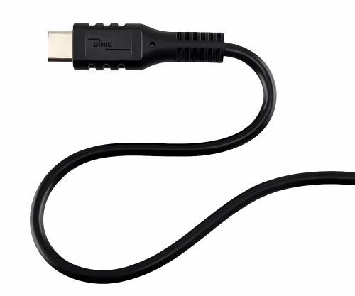 DINIC USB type C to C charging cable, 2x USB type C plug, 60W, 3A, OD: 3.5mm, black, DINIC polybag, 1m