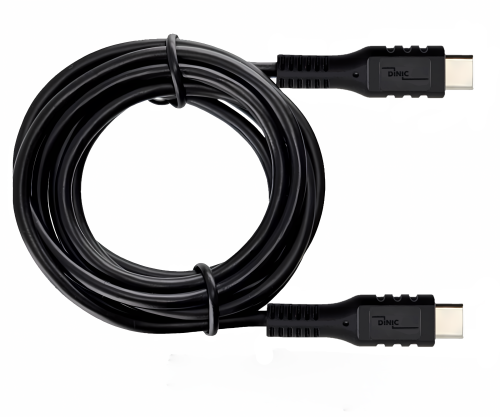 DINIC USB type C to C charging cable, 2x USB type C plug, 60W, 3A, OD: 3.5mm, black, DINIC polybag, 1m