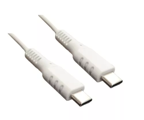 DINIC USB type C to C charging cable, 2x USB type C plug, 60W, 3A, OD: 3.5mm, white, DINIC polybag, 1.5m