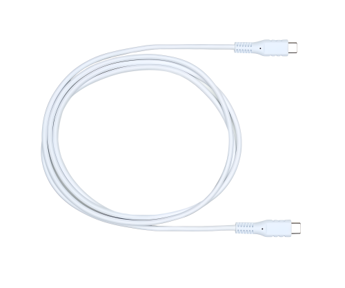 DINIC USB type C to C charging cable, 2x USB type C plug, 60W, 3A, OD: 3.5mm, white, DINIC box with Euro hole, 1.5m