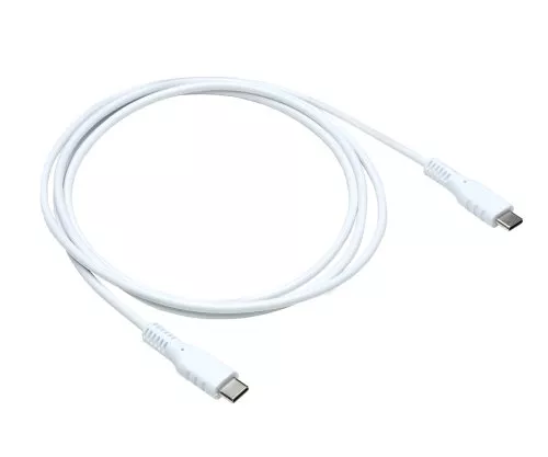 Cabo de carregamento USB tipo C para C, branco, caixa, 1,5 m 2x ficha USB tipo C, 60W, 3A, caixa DINIC