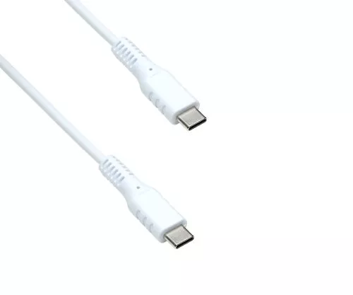 DINIC USB type C to C charging cable, 2x USB type C plug, 60W, 3A, OD: 3.5mm, white, DINIC polybag, 1.5m