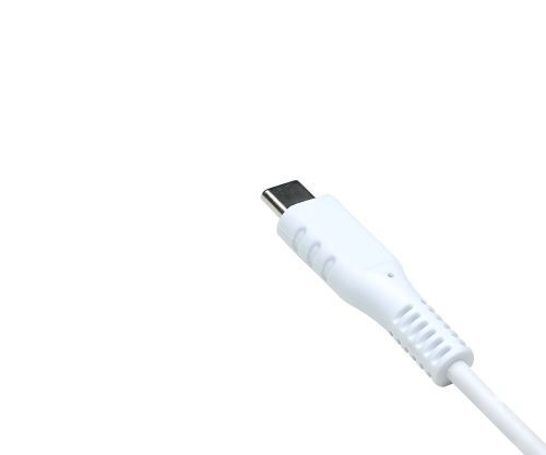 DINIC USB type C to C charging cable, 2x USB type C plug, 60W, 3A, OD: 3.5mm, white, DINIC box with Euro hole, 1.5m